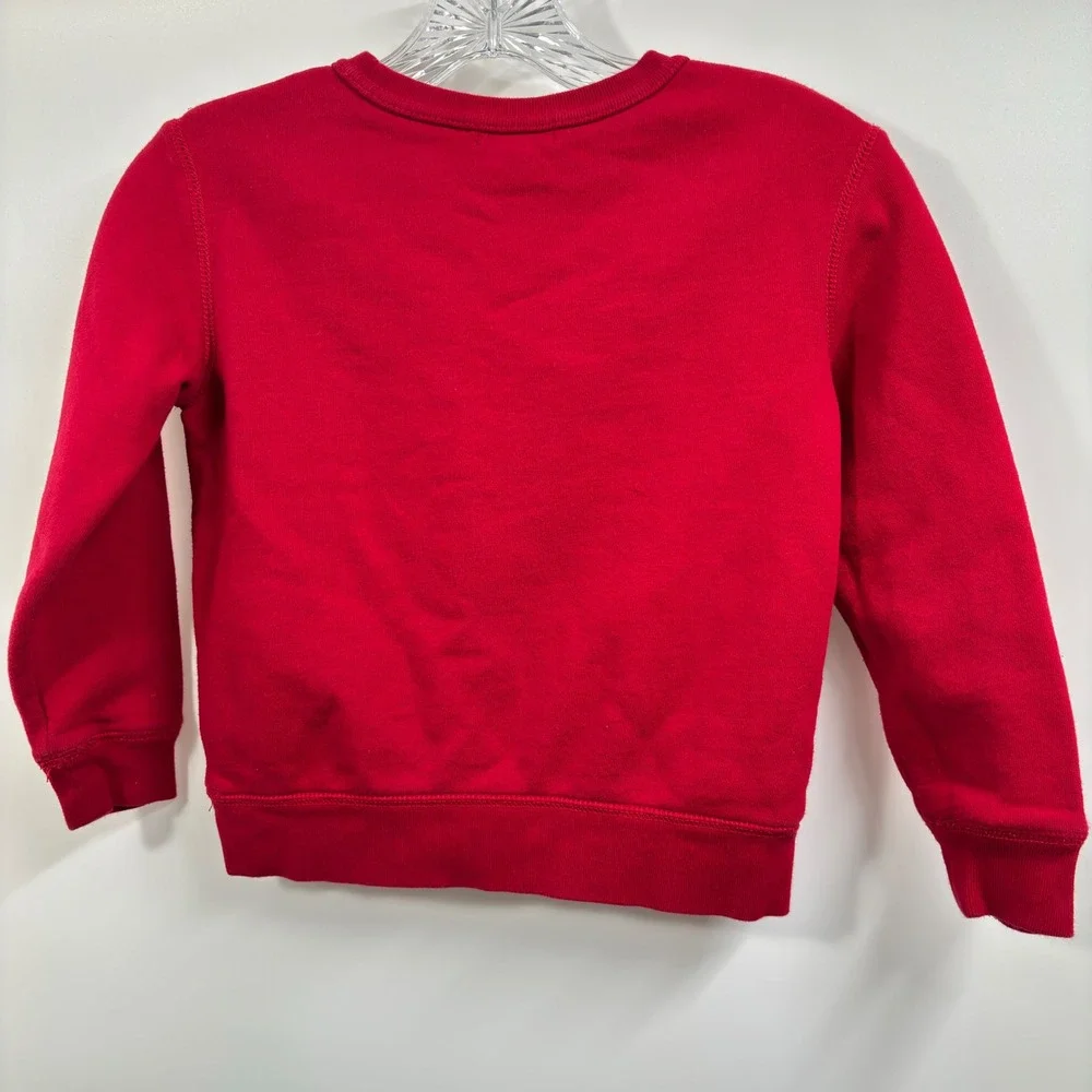 Ralph Lauren Polo Bear Kids Sweatshirt Size 6 Red Christmas Holiday Graphic